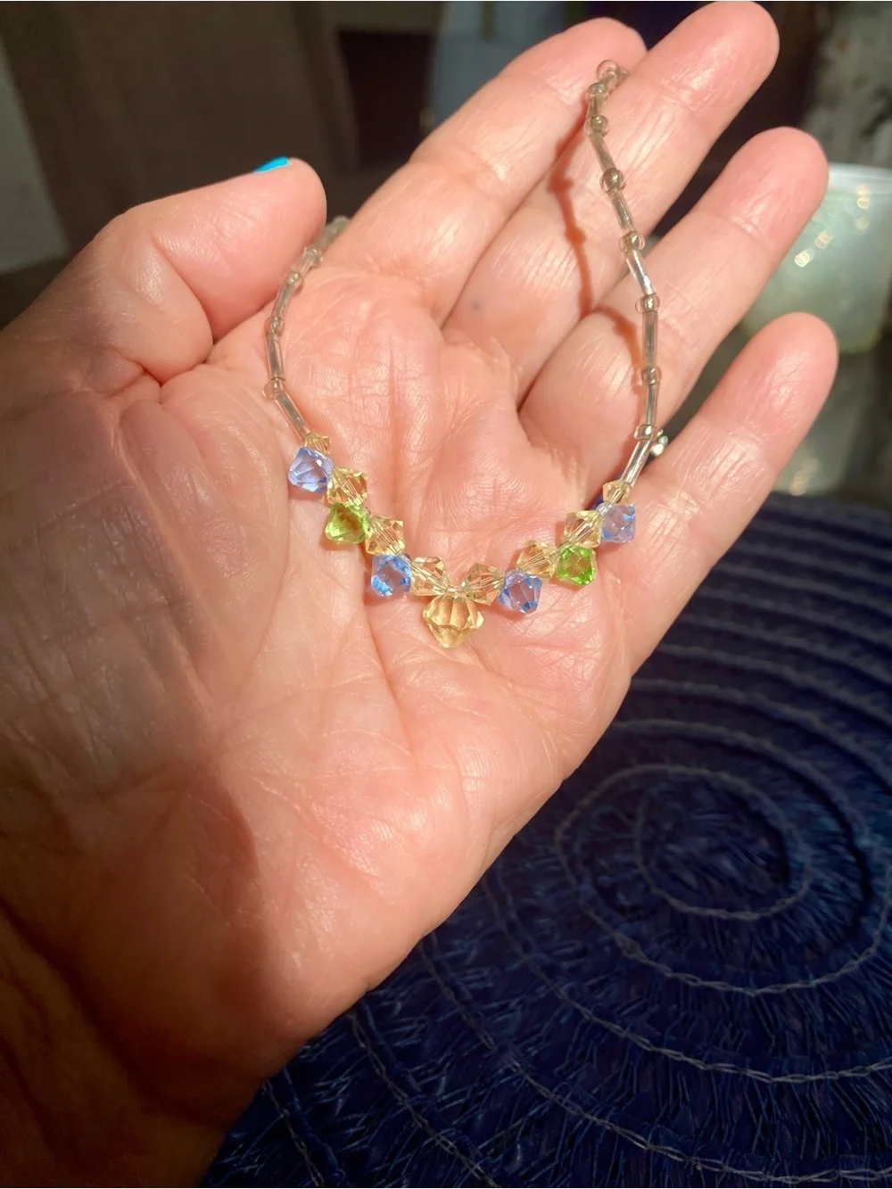 Vintage Swarovski. Bead  Children’s Necklace 7” In